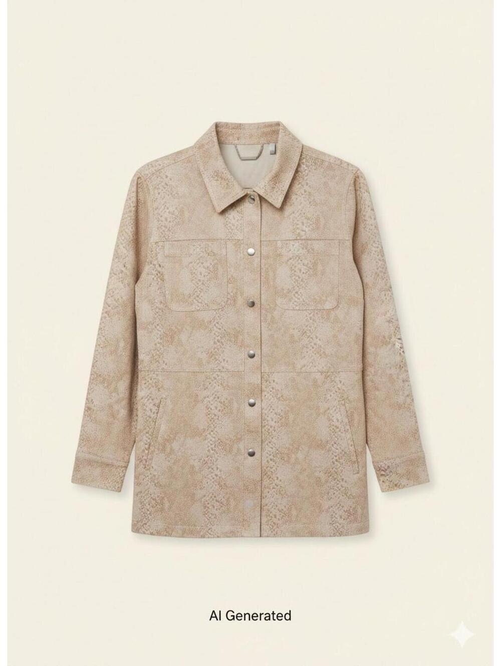 197-Chicos Polyester Snakeskin Print Jacket size 2 / / PTP 22